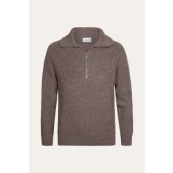 Profuomo heavy wollen half zip ppxj30058i s aubergine