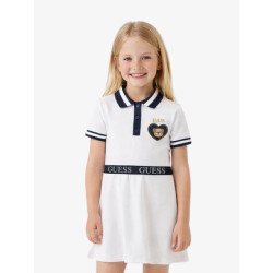Guess Meisjes jurk polo piquet pure wit