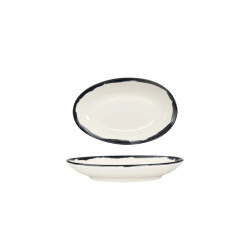 Bonna Serveerschaal lavis black porselein 15x8.5 cm (140cc) set van 2