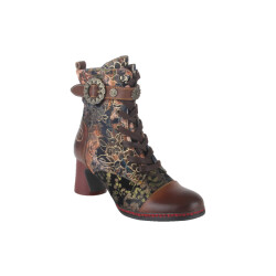 Laura Vita Incao 10 marron dames veterboots gekleed
