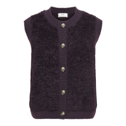 Jacqueline de Yong eira life s/l on button vest knt 15359800 plum perfect