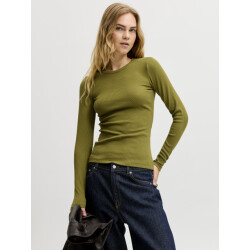 Jack & Jones Jxfreya slim fit ribgebreid t-shirt met lange mouwen