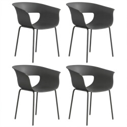 4goodz Set van 4 comfortabele tuinstoelen met armleuning weerbestendig -