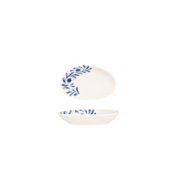 Bonna Serveerschaal lavis blue porselein 12x8 cm (80cc) set van 4