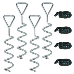4goodz Trampoline grondankerschroef 4-delige set 32 cm spiraalvormige ankers