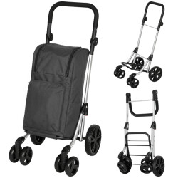 4goodz Boodschappentrolley 46 liter opvouwbare boodschappenwagen met koeltas -