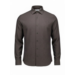 Eton Solid flannel lange mouw overhemden 100015434