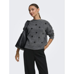 Jacqueline de Yong Jdy melea pompom pullover donker melange