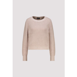 Monari  basic knitted jumper with lurex 810129 590 cappuccino