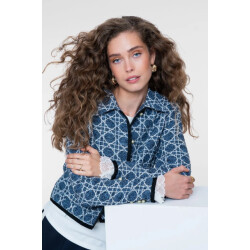 Geisha 65519-10 815 jacket tweed indigo/navy