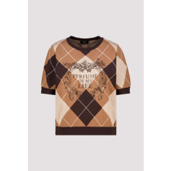 Monari  diamond-patterned jumper 809893 569 black coffee pattern
