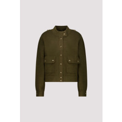 Monari  gebreide vest met decoratieve knopen 809935 618 olive