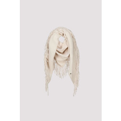 Monari  fringed scarf 810094 160 antique white