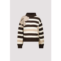 Monari  knitted jumper with a soft texture 809933 593 cappuccino melange