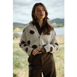 Nukus Nkf05031 388 laure cardigan dots offwhite/chocolate