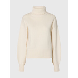 Selected Femme slwellie ls knit roll neck 16101825 egret