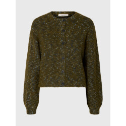 Selected Femme slwkat ls knit short cardigan 16101999 travertine
