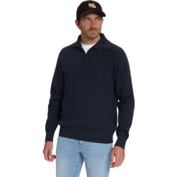 No Excess Pullover half zip wing collar tuck dark night