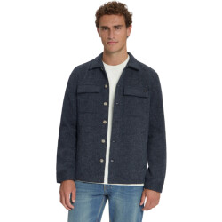 No Excess Overshirt full button solid jacquar dark night