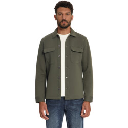 No Excess Overshirt full button pique sweat army