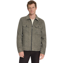 No Excess Overshirt full zip melange twill ef light brown