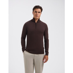 Saint Steve Cas 19480 burned coffee half zip trui