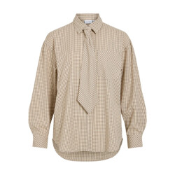 Vila vinera loose l/s shirt 14119097 birch checks