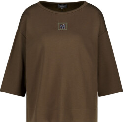Monari  sweatshirt met juweel-detail 809855 618 olive