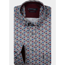 Giordano Overhemd heren dino satin stretch geometric 627027/40