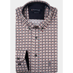 Giordano Overhemd heren dino satin stretch graphic pr 627021/40