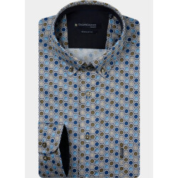 Giordano Overhemd heren dino satin stretch geometric 627027/70