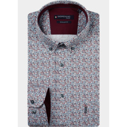 Giordano Overhemd heren dino satin strech graphic pri 627025/40