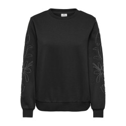 Jacqueline de Yong mesa mindy l/s emb sweat jrs 15376644 black