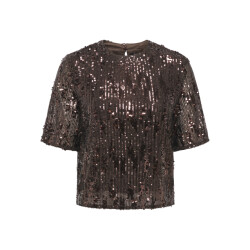 Jacqueline de Yong lola 2/4 sequin top jrs 15382815 rum raisin
