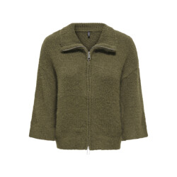 Only onlmaggie 3/4 wide zip cardi cc knt 15375131 beech