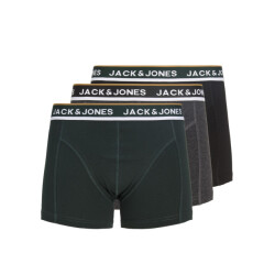 Jack & Jones Heren boxershorts trunks jacsway 3-pack effen donkergroen/donkergrijs/zwart
