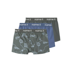 Name It Jongens boxershorts trunks nkmboxer kick off 3-pack voetbal print grijs/blauw