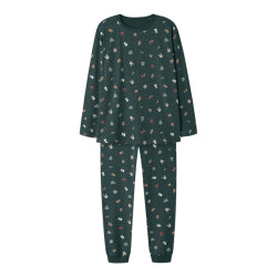 Name It Dames/heren kerst pyjama set lang nanvismas groen