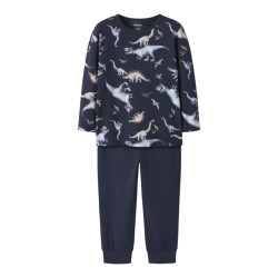 Name It Jongens lange pyjama set nmmnightset dino donkerblauw dinosaurus print