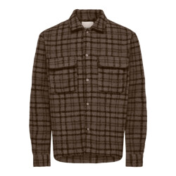 Only & Sons onsluigi ls boucle reg overshirt 22039262 coffee bean
