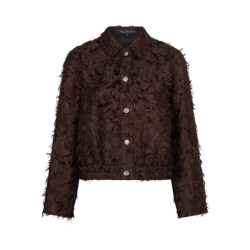 Red Button Bomber fringes espresso