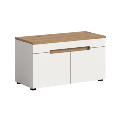 Furnilux Canu sitzbank wit | 60x45x37 cm met 2 deuren en soft-close