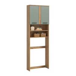 Furnilux Blake wasmachinekast 63x191x25 cm salie artisan eiken