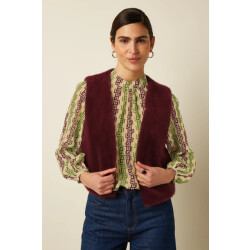 King Louie Viva gilet silver fur 10651 porto red