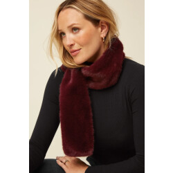King Louie Scarf silver fur 10650 porto red