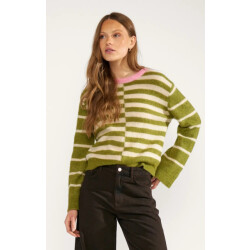 Nümph Nuriette stripe pullover 707210-calla green