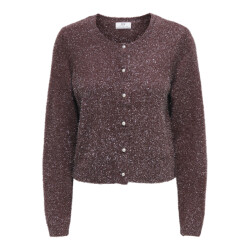 Jacqueline de Yong nadine l/s glitter cardigan knt 15388878 rum raisin