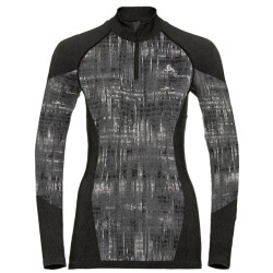 Odlo Shirt turtle neck lange mouwen halve rits blackcomb