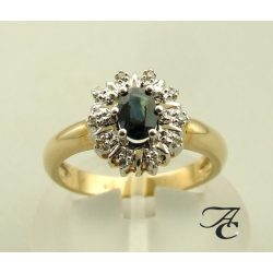 Atelier Christian Gouden ring met diamant en saffier