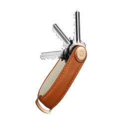Orbitkey 2.0 pebbled leather amber